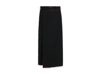 S'YTE Gabardine Mural Lace Faded Flocky Linen Cloth Wrap Pants "Black/Red"