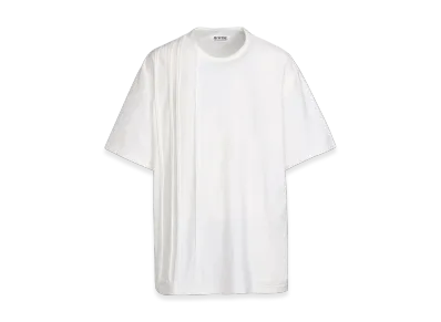 S'YTE Cotton Jersey Vertically Grafted Striped T-Shirt "White"