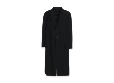 S'YTE Crepe de Chine Oversized Notched Lapel Long Jacket "Black"