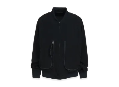 S'YTE Crepe de Chine Gusseted Zippered Pocket Blouson "Black"