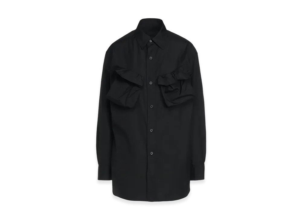 S'YTE Cotton Broad Cloth Deconstructed Chest Pockets Shirt "Black"