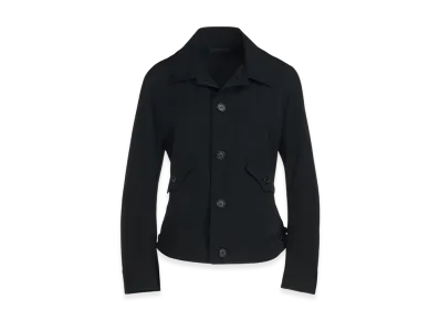 S'YTE Washer Finished Wool Gabardine Open Collar Short Blouson "Black"