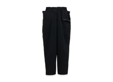 S'YTE Cotton Twill Drawstring Wide Pants With Zip Side Pocket "Black"