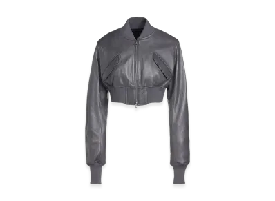 S'YTE Semi-Vegetable Tanned Sheep Leather Cropped Bomber Jacket "Gray"