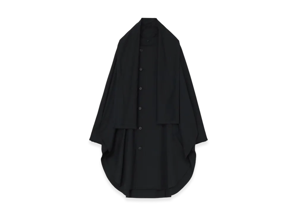 S'YTE T/W Gabardine Stole Collar Big Silhouette Coat "Black"