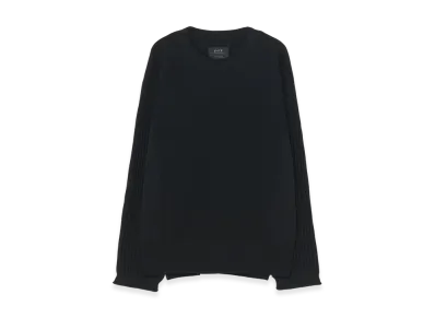 S'YTE 12G Spritzy Plain Stitches Side Zipper Pull Over Knit "Black"