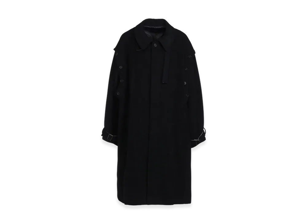 S'YTE W/Top Mossa Fly Front Long Coat With Removable Sleeves "Black"