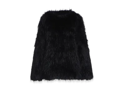 S'YTE Shaggy Fur Crew Neck Pullover "Black"