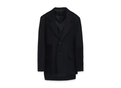 S'YTE Color Nep Calze Etermine Tweed Jacket With Knit Switching Design "Black"