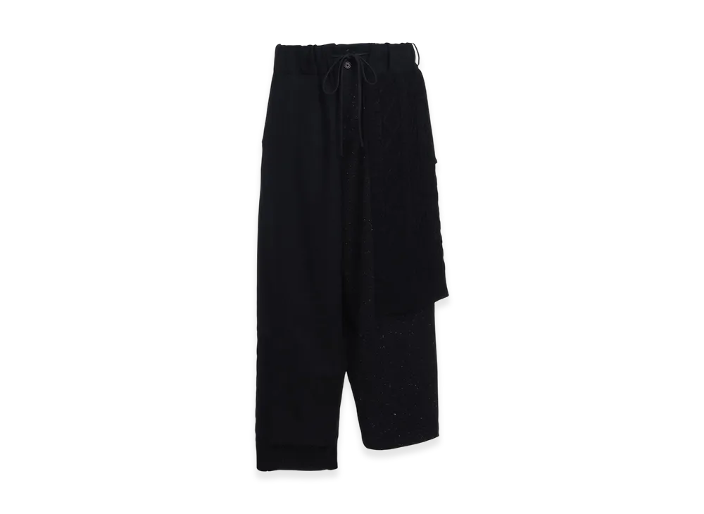 S'YTE Color Nep Calze Etermine Tweed Pants With Knit Switching Design "Black"