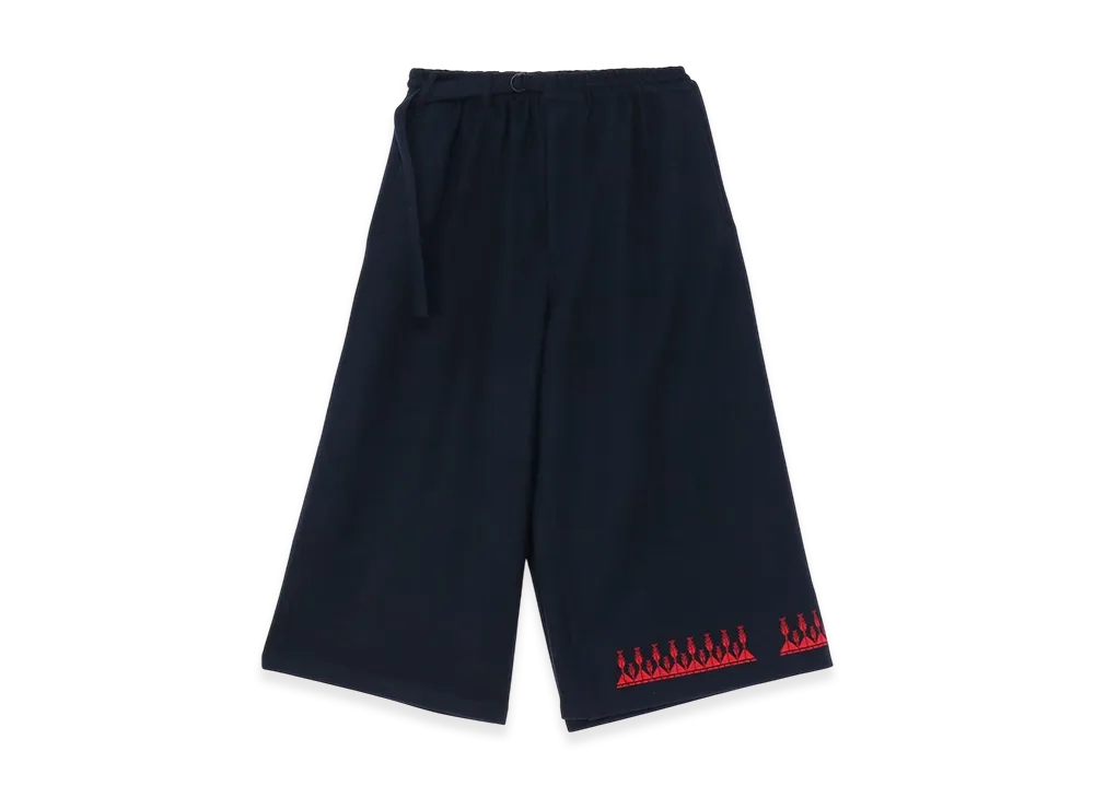 S'YTE Compressed Jersey Ethnic Embroidered Wrap Pants "Navy"