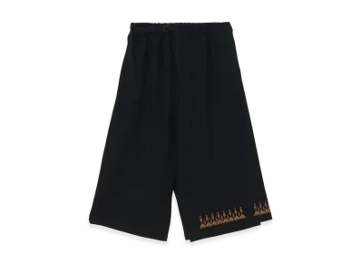 S'YTE Compressed Jersey Ethnic Embroidered Wrap Pants "Black"