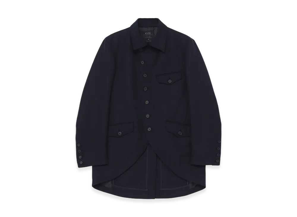 S'YTE Wool Surge Semi-Double-Breasted Jacket "Navy"