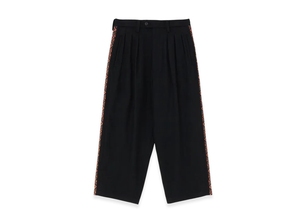 S'YTE Flannel Ecuadorian Woven Braid Side-Switching Pants "Black/Navy"