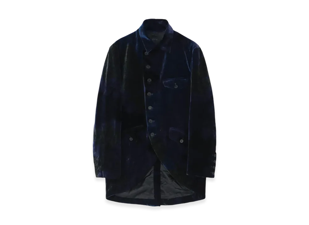 S'YTE Tie-Dye Velvet Semi-Double-Breasted Jacket "Navy"