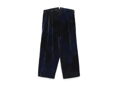 S'YTE Tie-Dye Velvet Suspender Pants With Triangle Gusset "Navy"