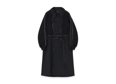 S'YTE Pe/Cotton Twill "Sukajan" Trench Coat "Black"