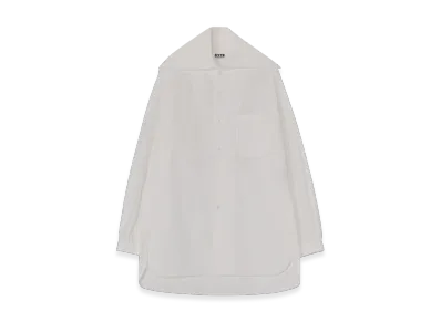 S'YTE Cotton/Linen Washer Typewriter Big-Collared Shirt "White"