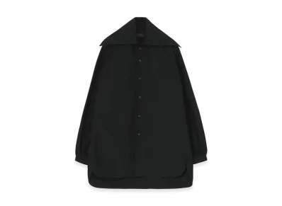 S'YTE Cotton/Linen Washer Typewriter Big-Collared Shirt "Black"