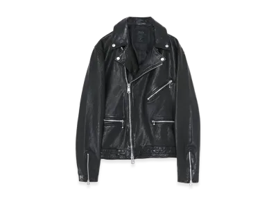 S'YTE Vegetable Tanned And Washed Sheep Leather Double Riders Jacket "Black"