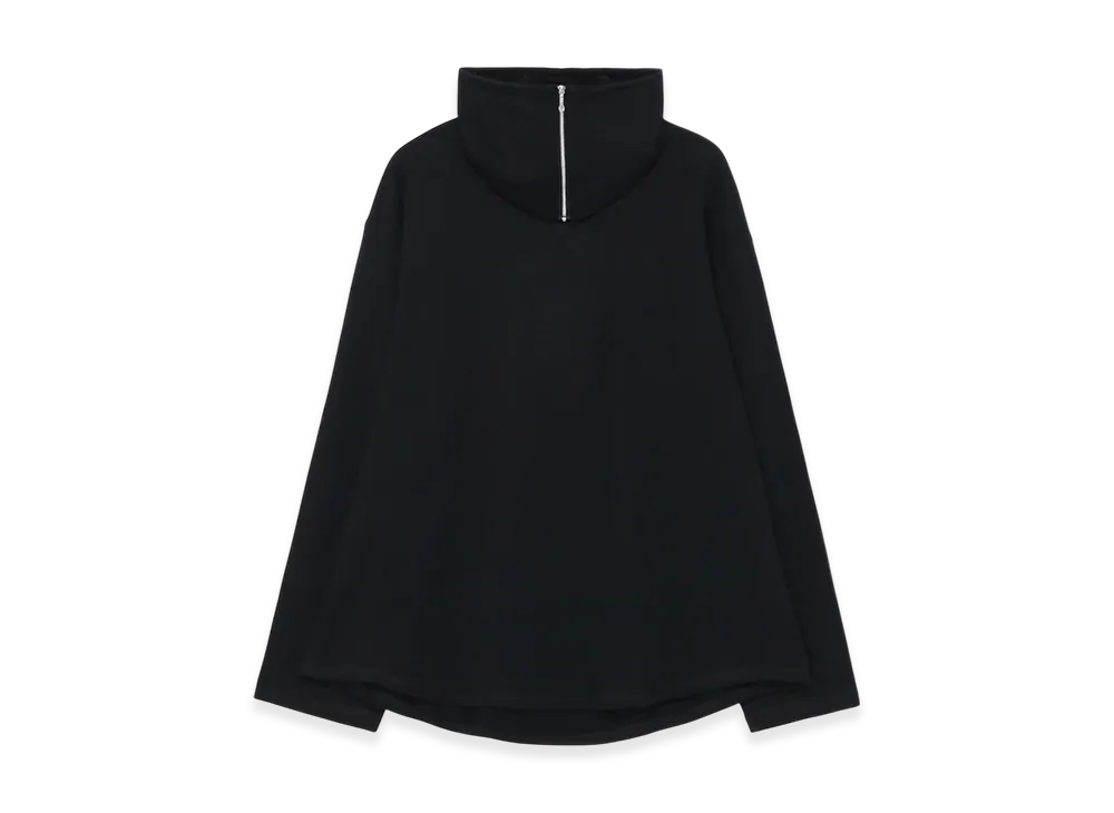 S'YTE Cotton Fleece High Neck Sweatshirt With Zipper Detail "Black"