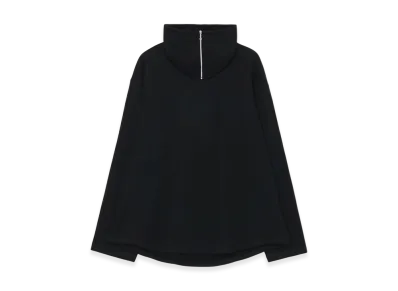 S'YTE Cotton Fleece High Neck Sweatshirt With Zipper Detail "Black"