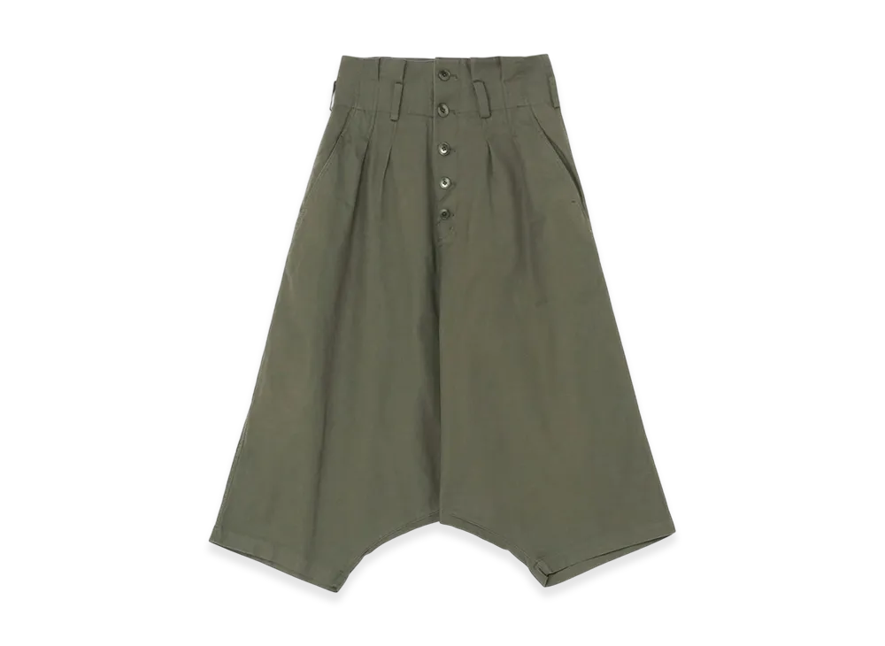 S'YTE French Worker Surge Sarouel Pants With Deep Rise And Button Fly Design "Olive green"