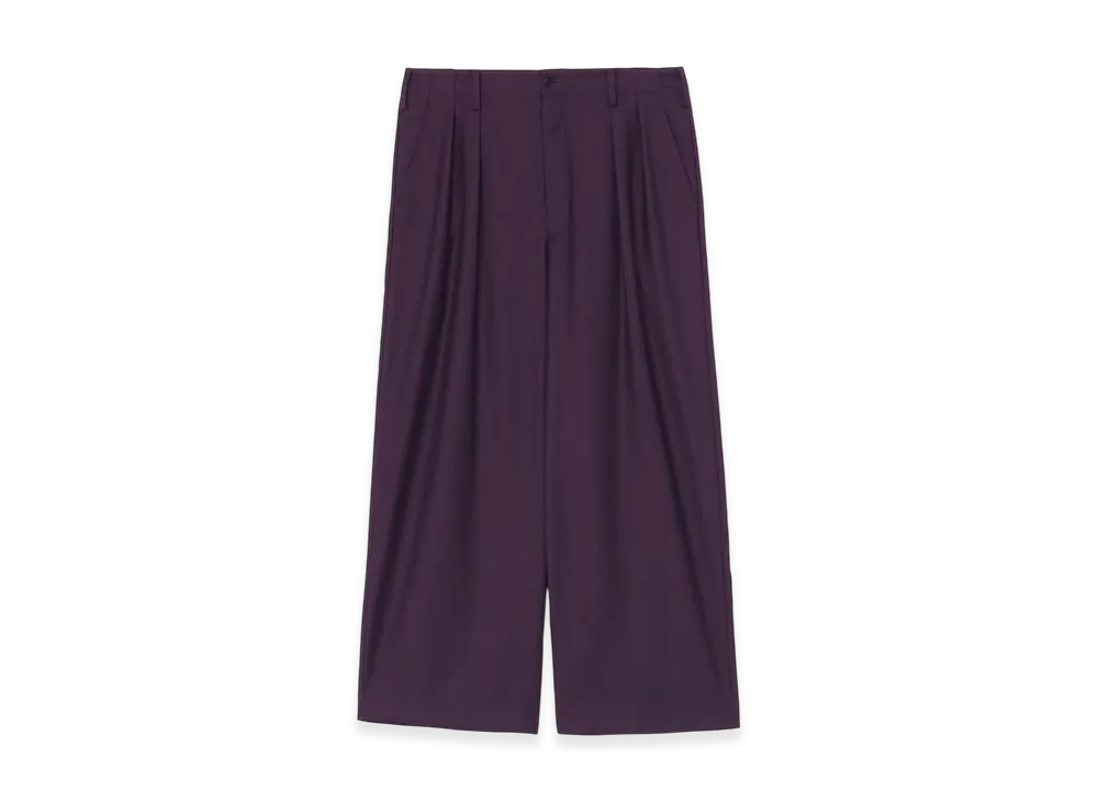 S'YTE Pe/Ry Clear Twill 2-Tuck Wide Straight Pants "Purple"