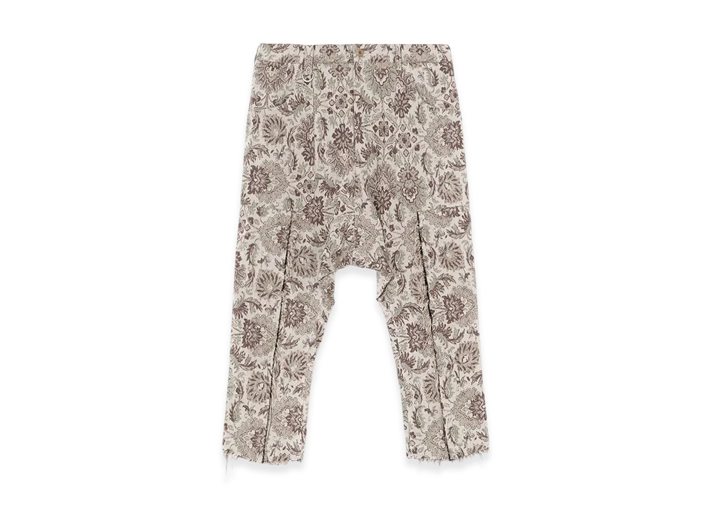 S'YTE Gobelin-Style Jacquard Grafted Sarouel Pants With Cut-Off Hem "Beige"