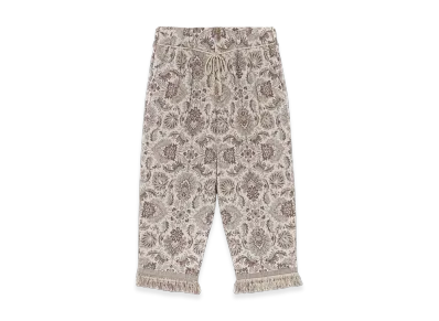 S'YTE Gobelin-Style Jacquard 2-Tuck Tapered Pants With Fringe Hem Design "Beige"