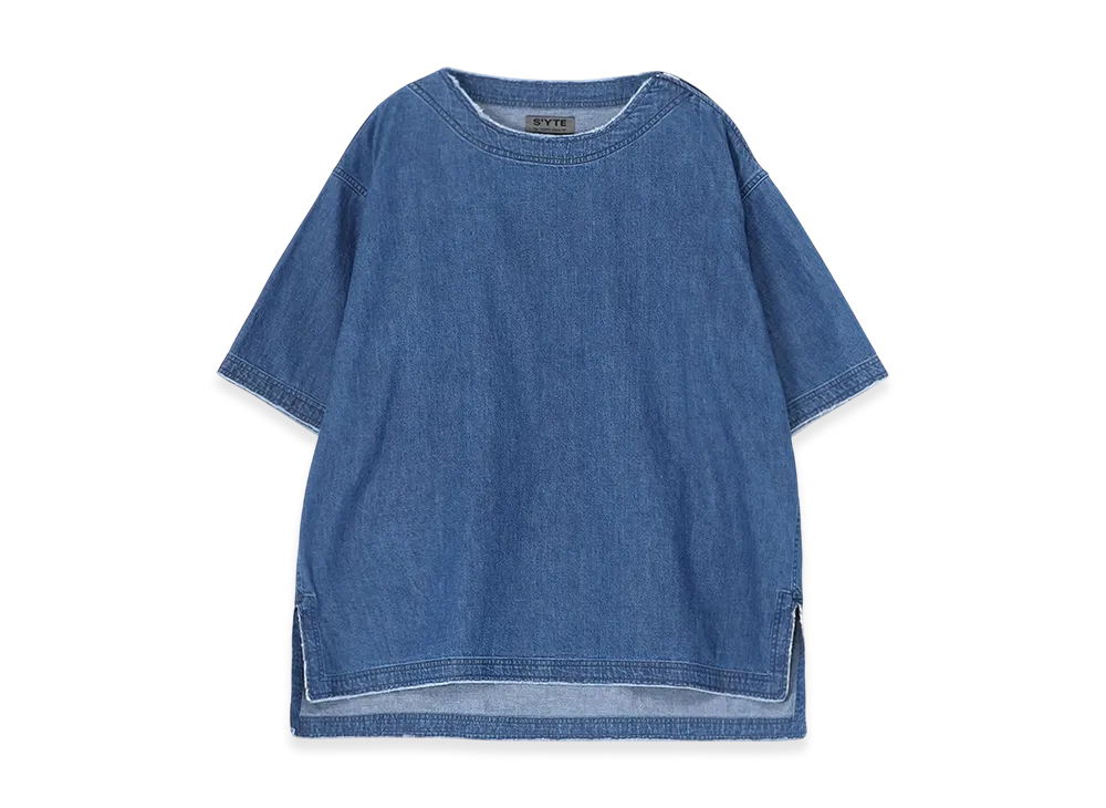 S'YTE 8oz Denim Open-Shoulder Shirt "Light Blue"