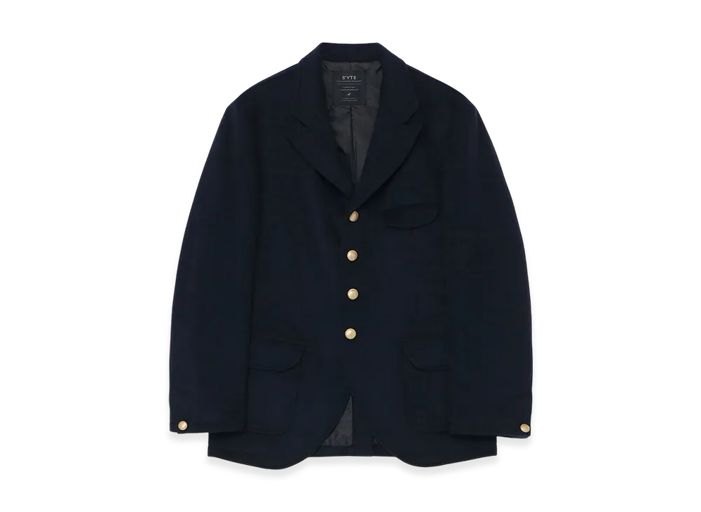 S'YTE Wool Beaver Peaked Lapel 4-Button Jacket "Navy"
