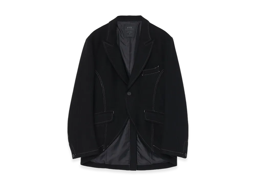 S'YTE Flannel Peaked Jacket "Black"