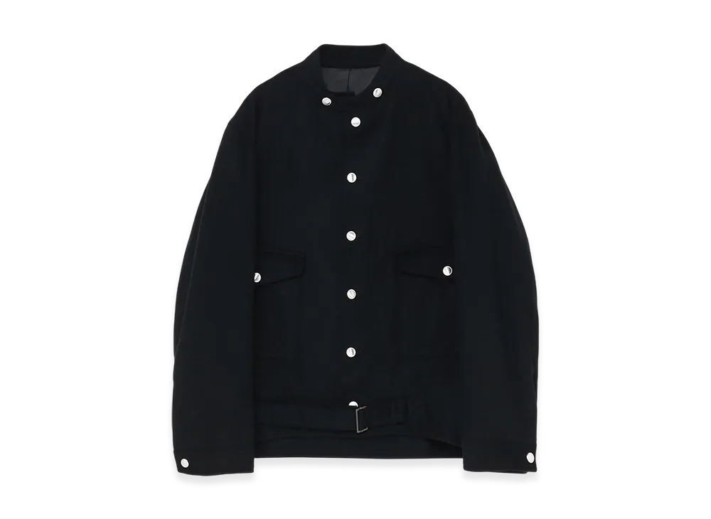 S'YTE Wool Beaver Waist Buckle Stand Collar Blouson "Black"