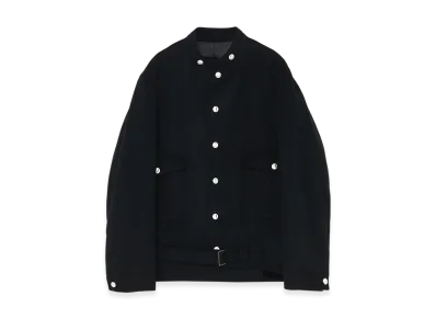 S'YTE Wool Beaver Waist Buckle Stand Collar Blouson "Black"