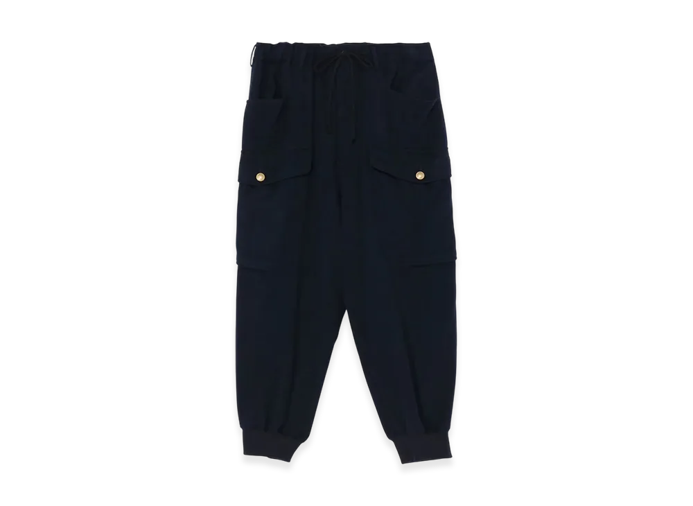 S'YTE Wool Beaver Patch Pocket Ribbed Cargo Pants "Navy"