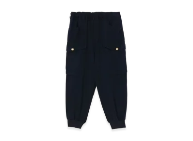 S'YTE Wool Beaver Patch Pocket Ribbed Cargo Pants "Navy"