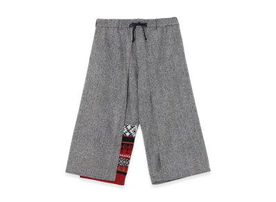 S'YTE Etermine Nep Tweed Nordic Pattern Knit Wrap Pants "Gray"