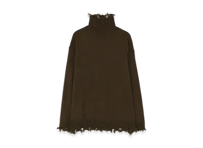 S'YTE 7G Bulky Wool Damage Turtle Pullover "Khaki"