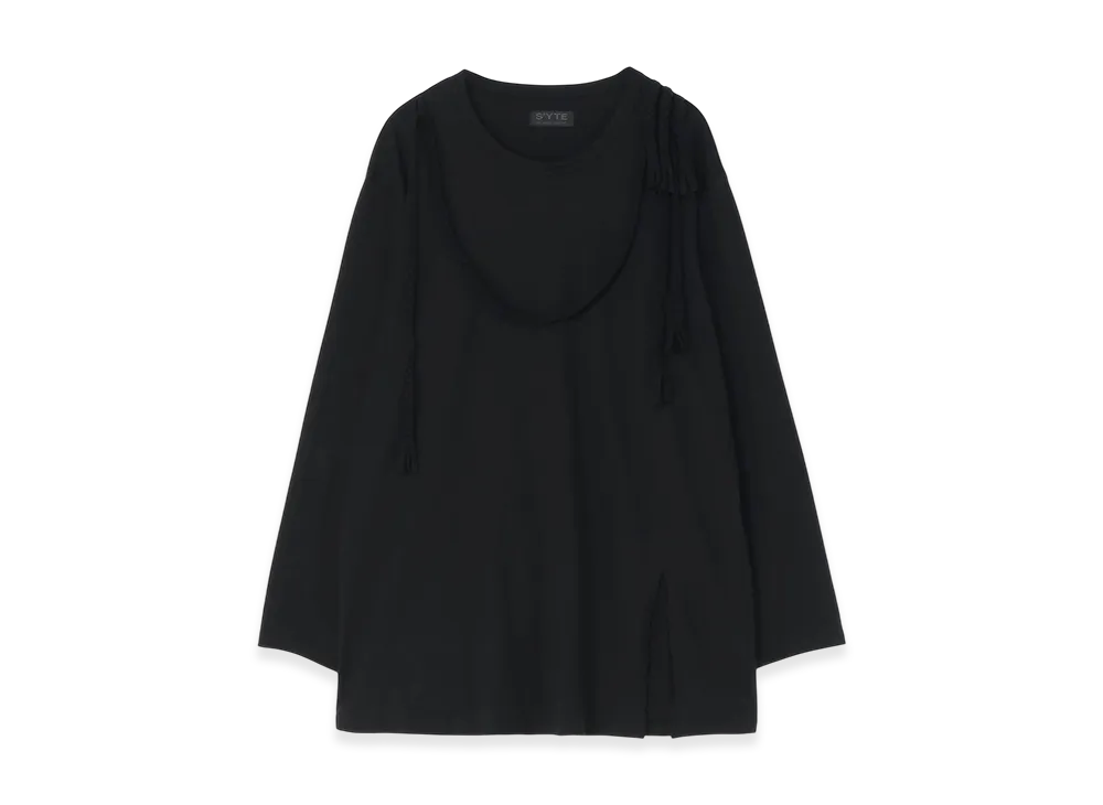 S'YTE 40/2 Jersey Braided T-Shirt "Black"