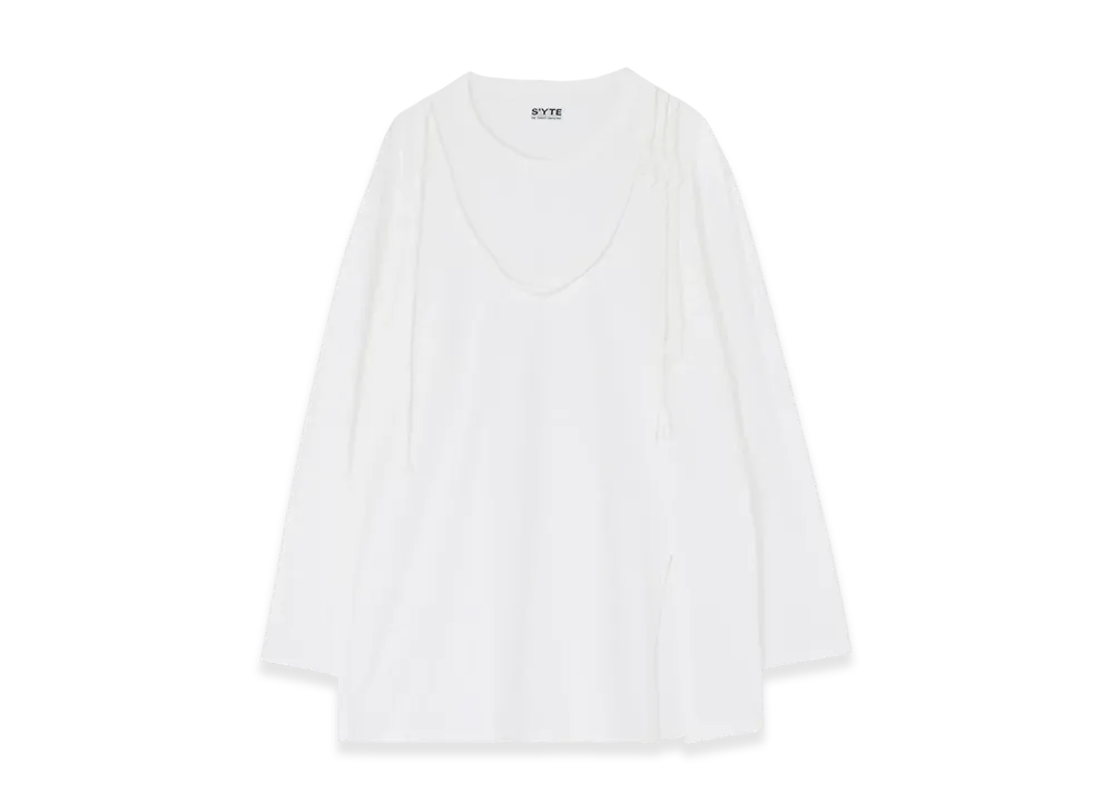 S'YTE 40/2 Jersey Braided T-Shirt "White"