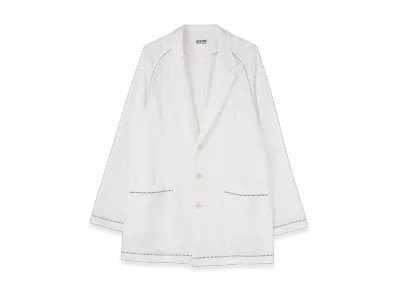 S'YTE 40/2 Cotton Jersey Color Blind Stitch Raglan Sleeve 3BS Jacket "White"