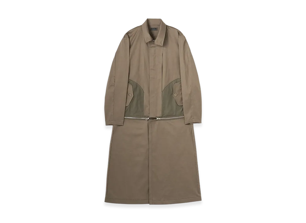 S'YTE 60/2 Cotton Gabardine Stretch Inside Out Untied Seam Design Work Dress "Khaki"