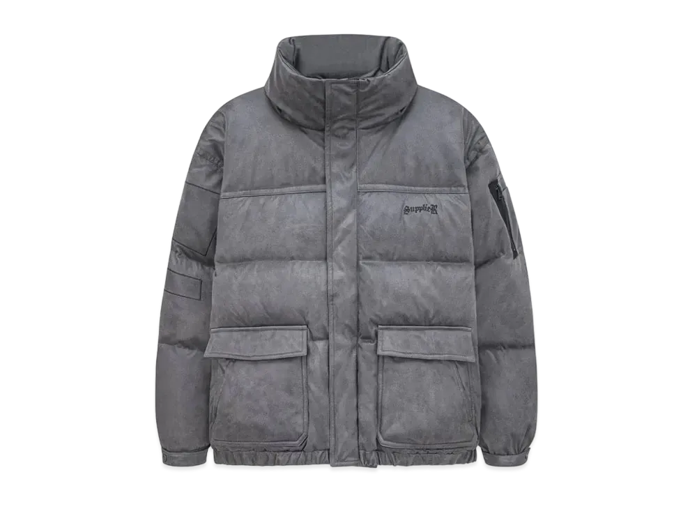 SUPPLIER Vintage Faux Leather Puffer "Black"