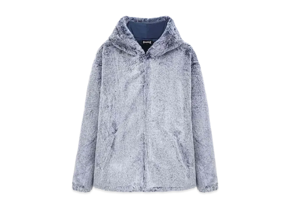 SUPPLIER Faux Fur Hood Jacket "Blue"