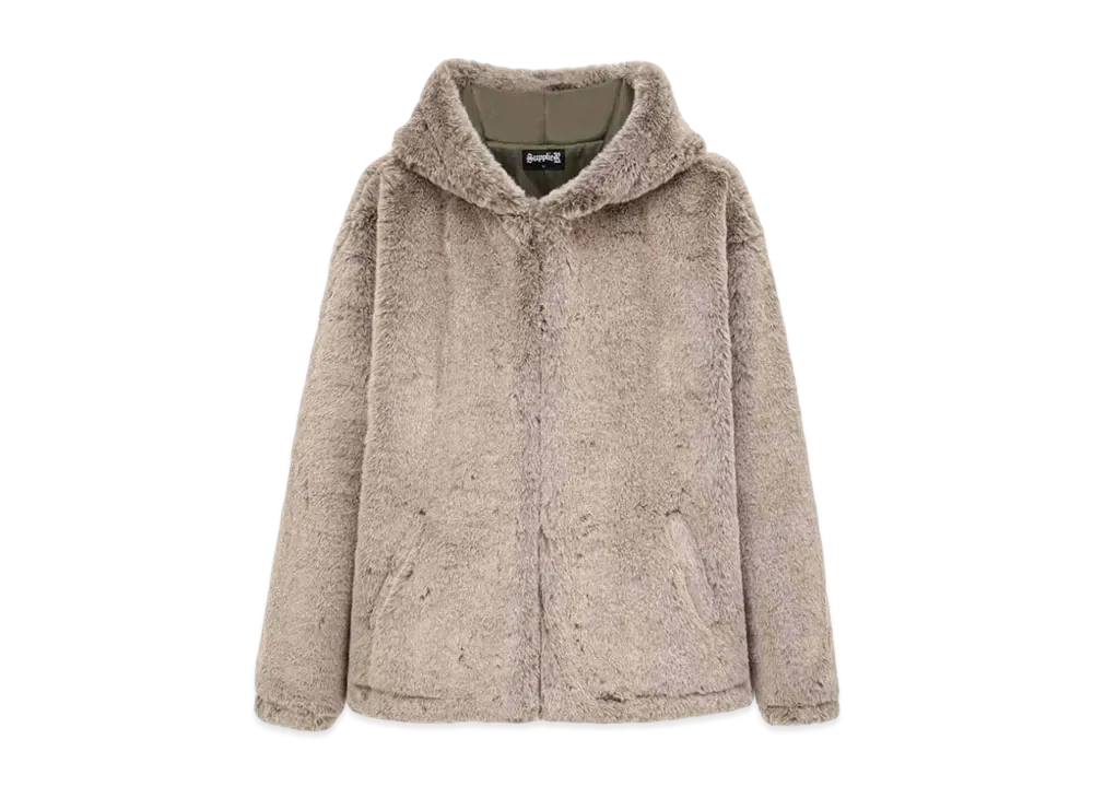 SUPPLIER Faux Fur Hood Jacket "Beige"