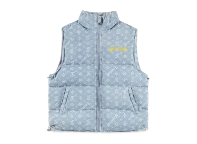 SUPPLIER Monogram Denim Puffer Vest "Blue"