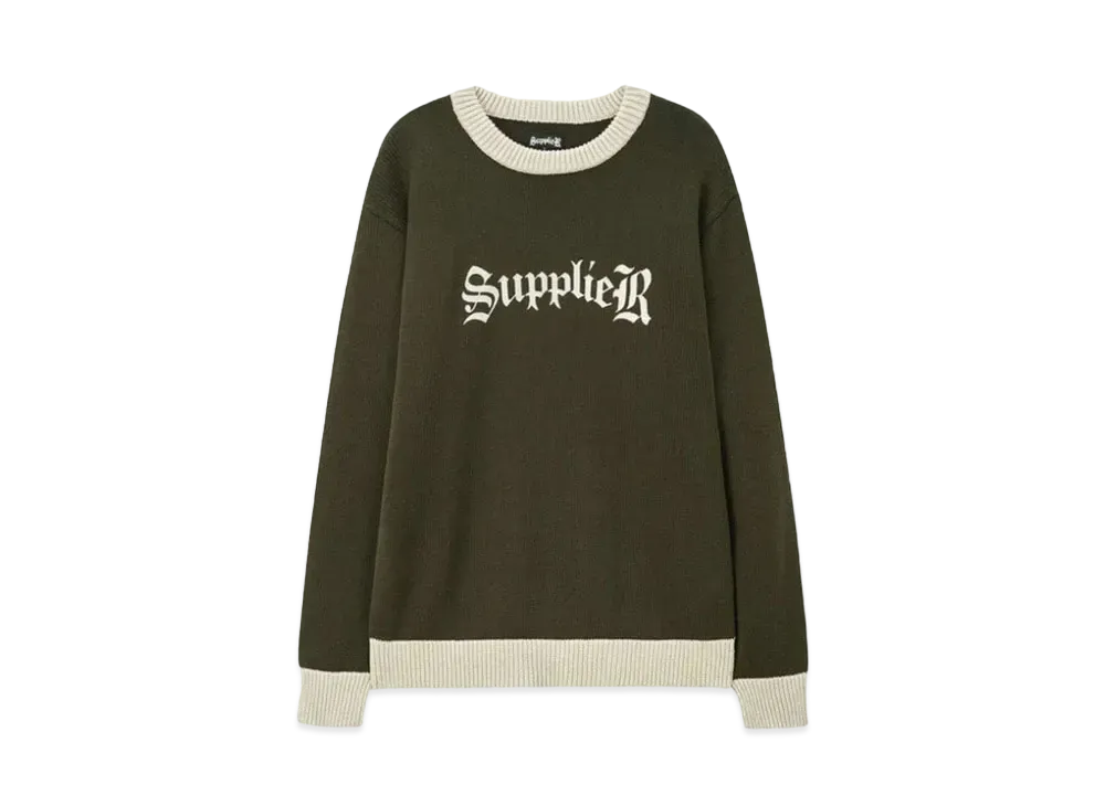 SUPPLIER Bicolour Logo Crew Knit "Khaki"