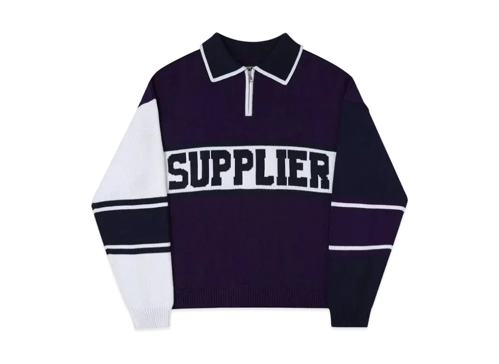 SUPPLIER Panelled College Logo Knit "Purple"