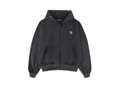 SUPPLIER Vintage Wash Pierced Zip Hoodie "Black"